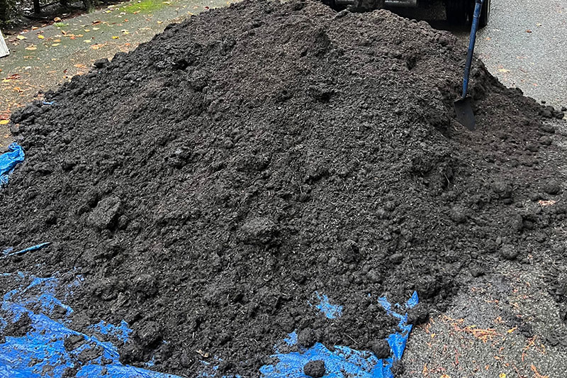 pile of compost on tarpaulin