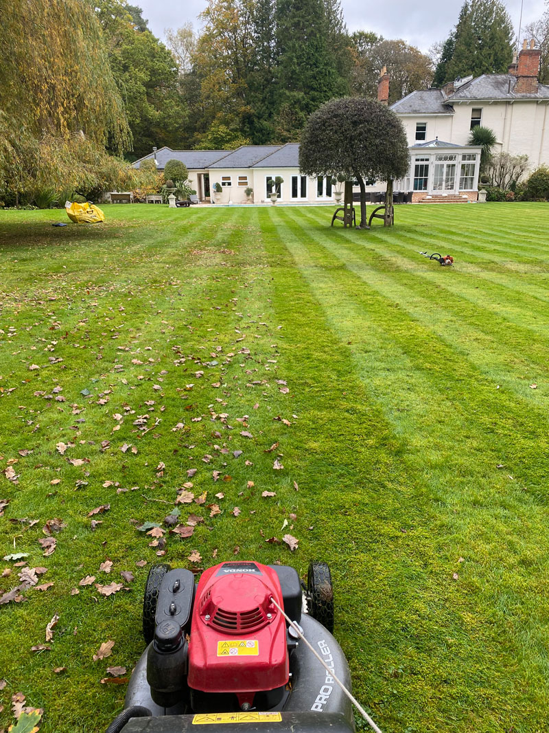 lawn mowing at large country estate