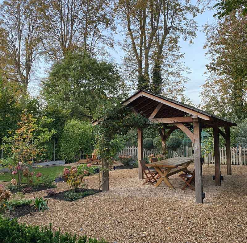 CS Garden outdoor seating area in Surrey