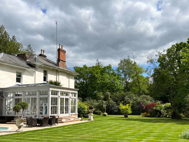 Garden design in a large landscape